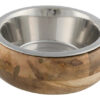 Trixie Edelstahlnapf mit Holzhalter - 1,4 l