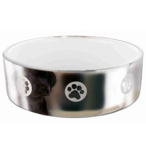 Trixie Keramiknapf - silber/weiß - 1,5 l/ø 19 cm