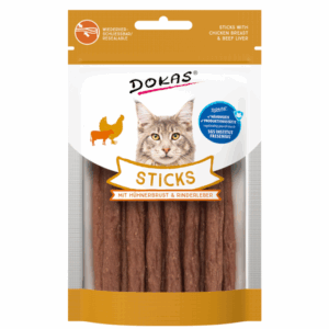 Dokas Cat Snack Sticks mit Hühnerbrust + Rinderleber 30g